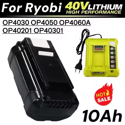 2026 New 10Ah 40V Li-ion Rechargeable Battery For Ryobi RY40502 RY40200 40V OP4050 OP4026 OP40401 Co