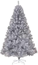 4Ft Decoration Xmas Tree,Premium Encryption Detachable Artificial Christmas Tree Easy Assembly For Indoor Christmas Tree-silvery 120(Christmas tree gifts) (Silvery 210cm(6.8Ft)) Fashionable