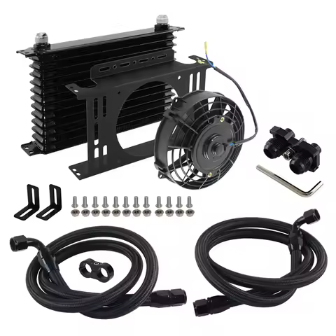 AN10 13 Row Oil Cooler TRUST Style +7'' Electronic fan Kit For BMW E82 135i;E36 M3-Euro E46 M3 E90 E