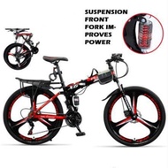 Phoenix X6 Folding Mountain Bike 24/26 Inch 24/27 Speed Variable Speed Mountain Bike High Carbon Steel Shock Absorber Disc Brake Foldable Bicycle Adult Student Bicycle
