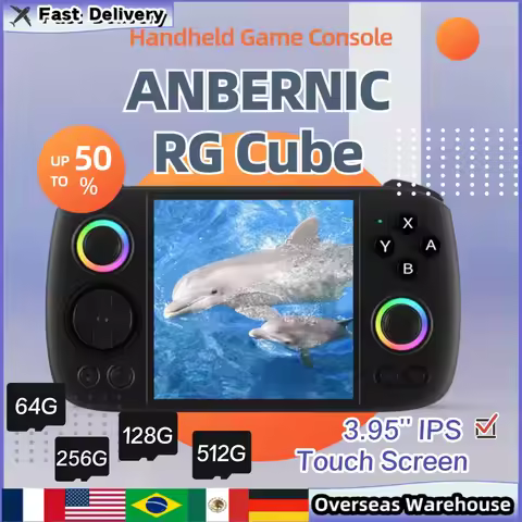 ANBERNIC RG CUBE Handheld Game Console Retro Video Player 3.95 Inch Screen WIFI Android 13 RGB Joyst