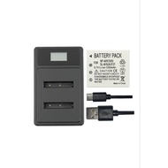 Viloso Fuji FNP-40 np40 LCD Dual Type-C Charger OR Camera Battery For FNP-40/CGA-S004E/DMW-BCB7/KLIC
