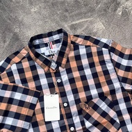 Kemeja Pendek Arrival Christian Dior Bordir Motif Kotak Kotak Pria | Kemeja Casual Kerja Santai Pria