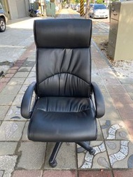 大慶二手家具 新品黑皮高背主管椅(可升降)/辦公椅/主管椅/會計椅/電腦椅