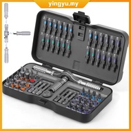 66 in 1 Magnetic Ratchet Screwdriver Set S2 Steel Bit DIY Flexible Shaft for Furniture Assembly Prec