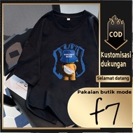 F7T-shirt Oversized Backpack Bear Print Unisex T-shirt for Men and Women