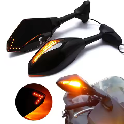 Racing Rearview Mirrors With Turn Signals LED For Aprilia GPR125 RS125 RSV4 Factory RSV4R RSV4 RF RS