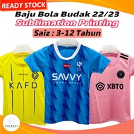 KOLEKSI SEMPURNA Baju Bola Budak Lelaki Ronaldo Neymar Kids Football Jersey Kanak-Kanak 22/23 Baju M