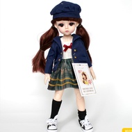 New 30CM Bjd Doll Lolita Dress 15 Movable Joints Dolls With School Suit Make up DIY Bjd Doll Best Gifts For Girl Animal BJD Toy