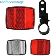 REDFACEVINTAGE Bike Reflector Road Bike Handlebar Mount Bike Part Accessories Red / White Safety Len