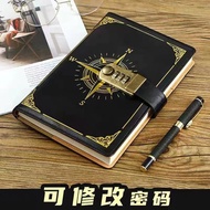 X Password Diary x [Retro Password Book] Locked Notebook Thickened Password Notebook Japanese Korean