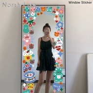Ins Cartoon Cute Static Sticker Cloakroom Bedroom Dormitory Full Body Mirror Decoration Mirror Sticker Clothing Store Fitting Mirror Sticker