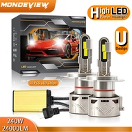 [MONDEVIEW] U-tube high-power car Headlamp 240W ultra bright running light H1 H4 H7 H11 9005 (HB3) 9