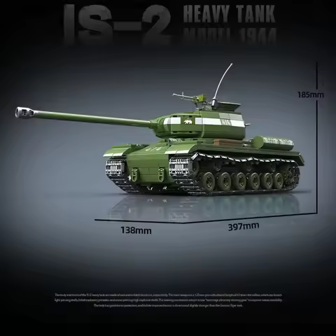 New World WarII Army Military Weapons 1944 IS-2 Heavy Tank Model Building Blocks Diy WW2 Bricks Sold