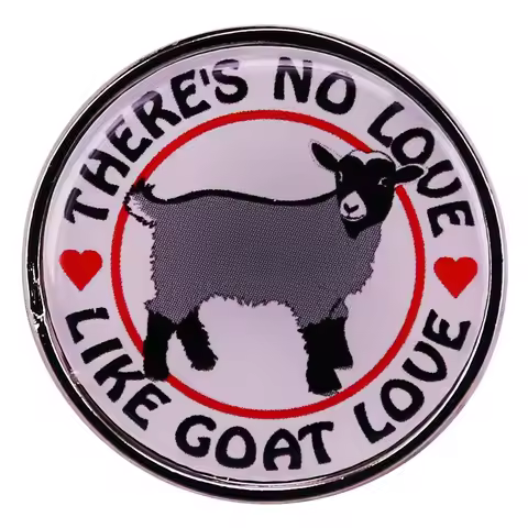Pygmy Goat Enamel Pin Cute Animal Badge There's No Love,Like Goat Love