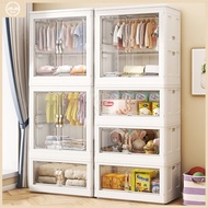 Free installation storage cabinet open door folding children's wardrobe chest baby toys snacks clothing storage cabinet