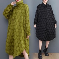 Oladivi Plus Size Women Long Sleeve Tassel Dress 2025 Spring Autumn New Casual Loose Dresses 9612 3X