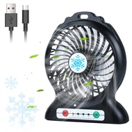 SZO USB Desk Fan, 3 -Speed Rapid Cooling Personal Fan, Battery Powered Fan and Rechargeable Fan, Por