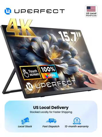 UPERFECT 4K Portable Monitor Touchscreen 15.6 Inch USB-C HDR Second Screen for Laptop PS5 Switch Plu