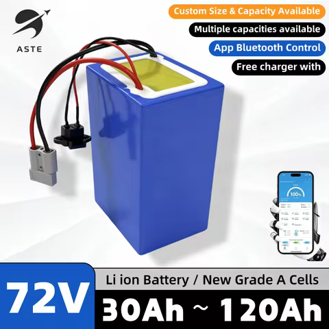 72V 30Ah 40Ah 50Ah 60Ah 70Ah 80Ah 100Ah 120Ah lithium ion battery pack 60A 80A 100A 120A with blueto