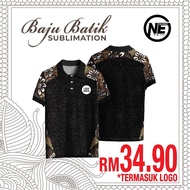 TSHIRT BATIK BERKOLAR SUBLIMATION SIAP LOGO-(BATIK02)