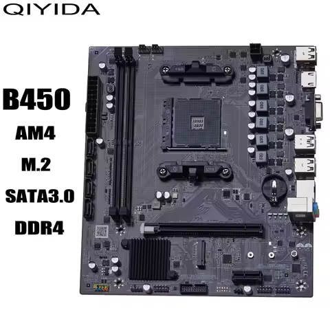 QIYIDA B450 motherboard support DDR4 desktop RAM AM4 CPU slot NVME NGFF M.2 USB 3.0 VGA dual channel