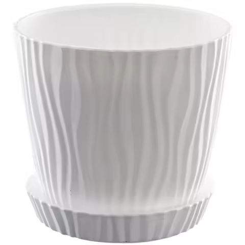 Breathable Plastic Flowerpot for Succulents Indoor Outdoor with Drainage Tray 2pcs Set 11.5x10x10cm 