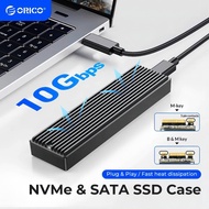 ORICO M.2 Enclosure USB C NVME Case Gen2 10Gbps PCIe SSD Case M2 SATA NGFF 5Gbps SSD Case Tool Free 