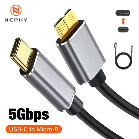 USB C to Micro B Data Cable 5Gbps Type-C to Micro B 3.0 HDD Cable for PC Phone External Hard Drive D