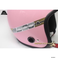 Helmet  ✤SET KOMBO TOPI KELEDAR MS88 HELMET PINK SIZE L 60CM (SIRIM CERTIFIED) + BIKKO SGV BOGO PINK