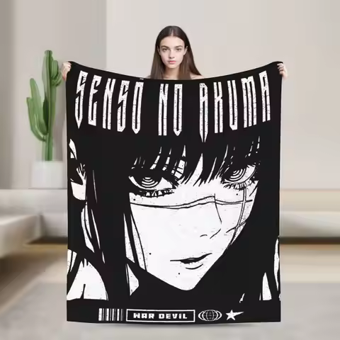 Comfortable Blanket Picnic Chainsaws Man Yoru Senso No Akuma Bedding Throws Graphic Bedspread For Ou
