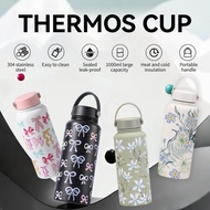 1000ML Tumbler tahan sejuk Thermos Bottle Portable Vacuum Sports Bottle Printed Water Bottle Stainle
