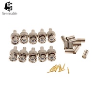 [Serenable] 10 Pieces Professional BNC Male Crimp-on Connector BNC Plug Crimp Adapter