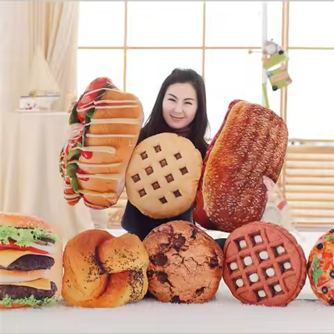 1PCS Bread Cookie Food styling Plush Pillow Cushion Home Room Bed Sofa Decor Gift PT47