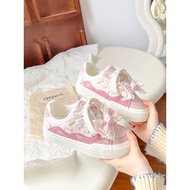 Ludan Cute Bow Sneakers - Thick-Soled White Women's Versatile Sneakers
