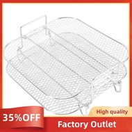 2-Layers Air Fryer Grilling Rack Air Fryer Rack Stackable Grid Grilling Rack for 4.2-5.8QT Air Fryer