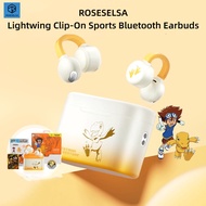 ROSESELSA Digimon Weak Water Time Sanding Wing Ear Clip-On Cartoon Sports Bluetooth Headset Earhook 