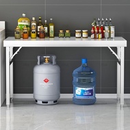 Thick Stainless Steel Folding Table Rectangular Dining Table Portable Table Restaurant Cafeteria Sta