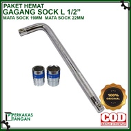 MATA 1⁄2" Inch Socket Wrench Handle Package + 19mm 22mm Shock Socket Bit CVT Wrench/ Double Canvas W