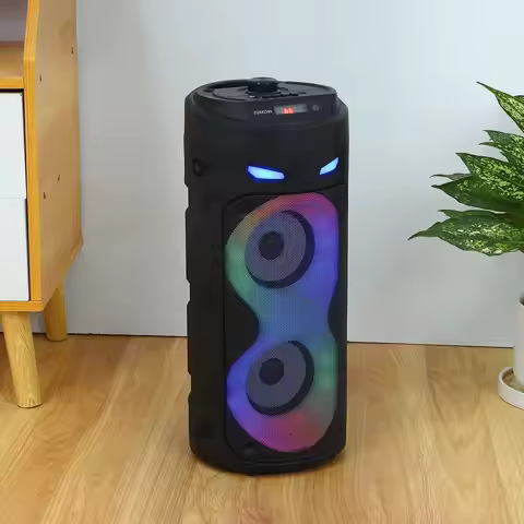 1 Set Portable Speaker With Microphones Outdoor Subwoofer Portable Pa Speaker System With Remote Con