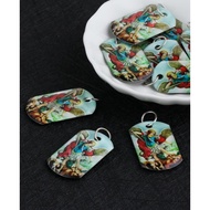 3Pcs Geometric Arc Religious Holy Icon St. Michael the Archangel Pendant for DIY Keychains Key Rings