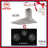 (Bundle) Turbo Incanto T773GV-BK 77cm Glass Hob + Turbo TAC2-90SS 90cm Chimney Hood