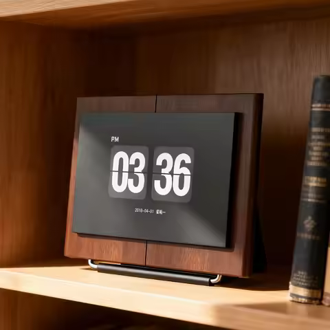 Vintage Flip Clock Bluetooth Speaker Dynamic Lyrics Display Desktop Decor Wireless Audio Table Clock