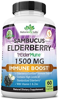 Sambucus Elderberry 1,500 mg with Vitamin C & Zinc - ElderMune From USA