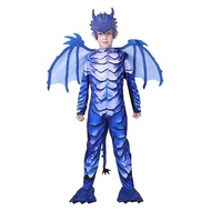New Kids Frost Dragon Knight Jumpsuit Mask Suit Cosplay Costume Boys Dinosaur Performance Costume Ha