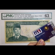 PMG63 Prefix AAA 1000 Rupiah Soekarno 1964 UKI Uang Kuno Indonesia
