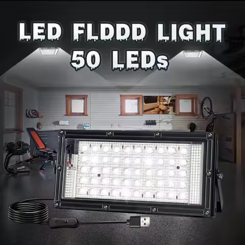 50 LEDs Portable LED Flood Light USB Powered White Light For StPatrick's Day Mother's Day Home Works