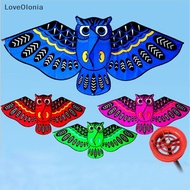 LoveOIonia 110cm Layangan Terbang Warna-Warni Kartun Burung Hantu Deng