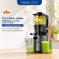Giselle 140MM Big Mouth Slow Juicer 250W Cold Press Juice Extractor Coconut Milk Santan Maker with I
