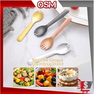 OSM - H6555 Mini Spoon and Fork Cute Dessert Spoon and Fork Creative Thick Spoon and Fork/ 2 in 1 Sp
